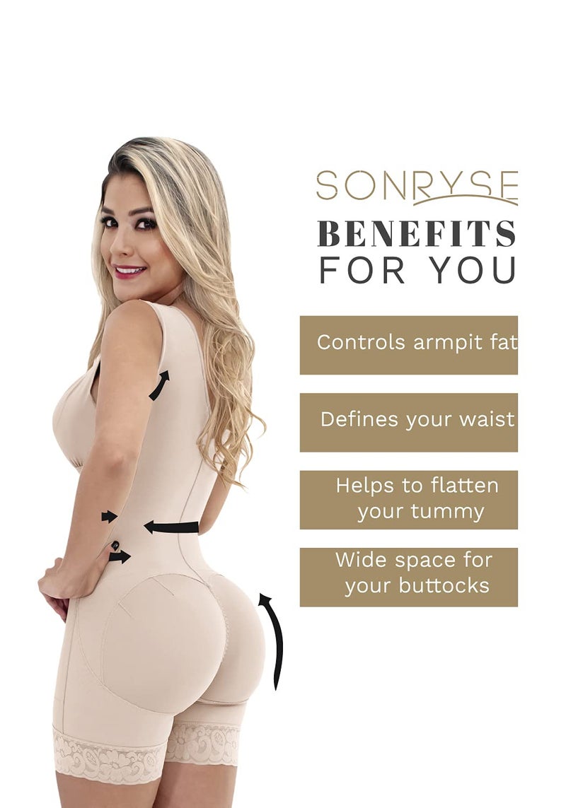 Sonryse 086 Fajas Colombianas Reductoras y Moldeadoras Stage 1 Post Surgery Tummy Tuck BBL Shapewear Mocha S - Image 5